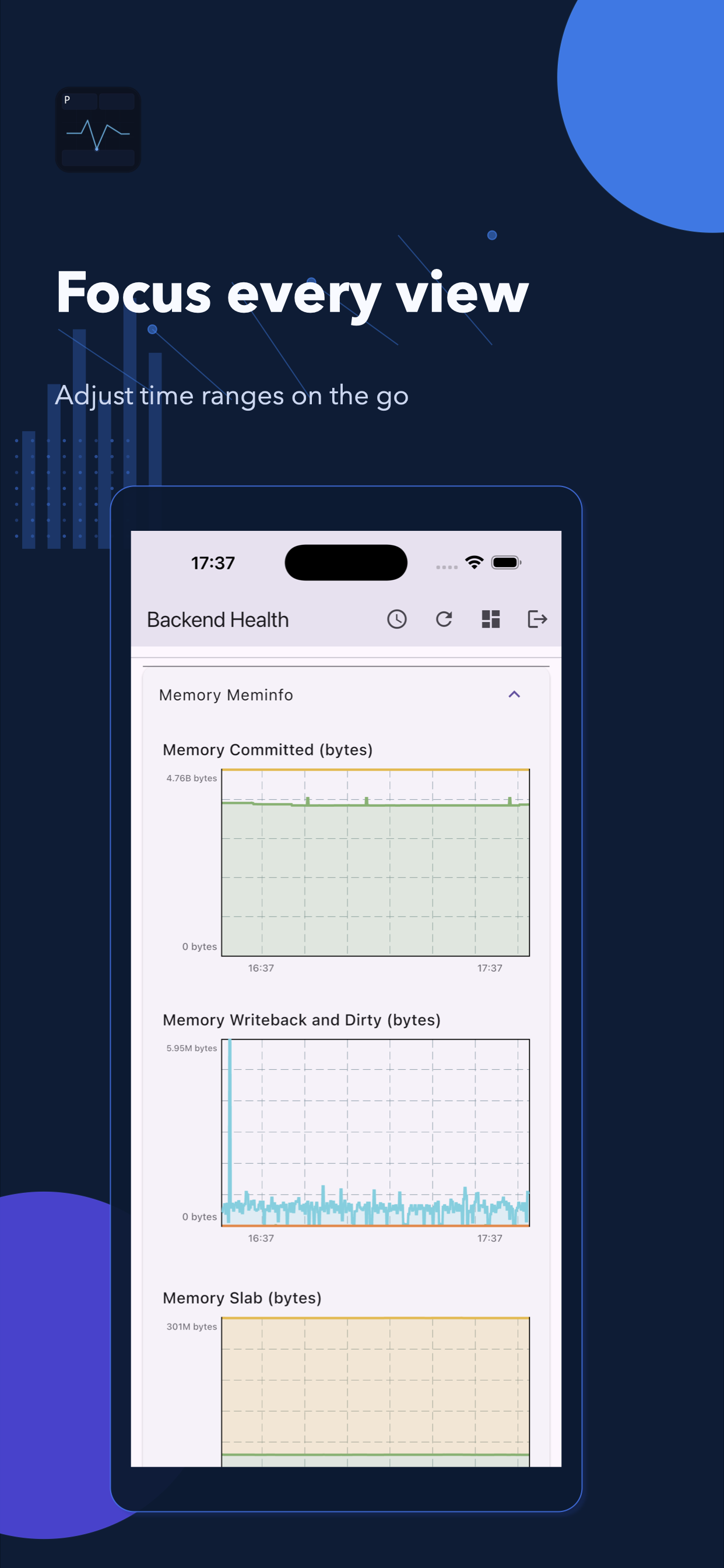 Pulseboard mobile example for keeping every dashboard view focused