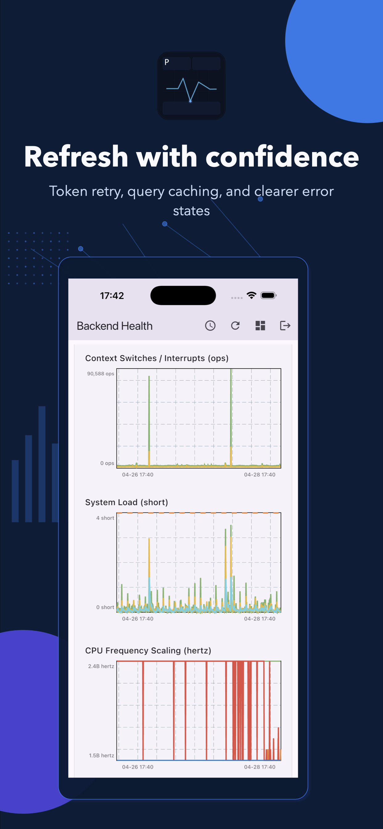 Pulseboard mobile example for refreshing operational status